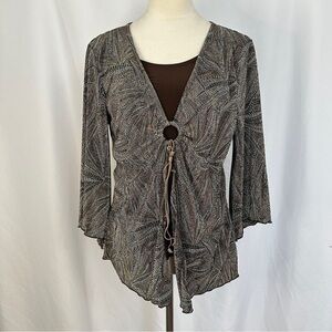Vintage Dressbarn‎ Blouse Womens Petite Large Tank Top Underneath High Low Hem